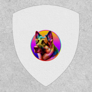 CUTE DOG COLORFUL RAINBOW PATCH