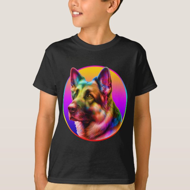 CUTE DOG COLORFUL RAINBOW T-Shirt (Front)