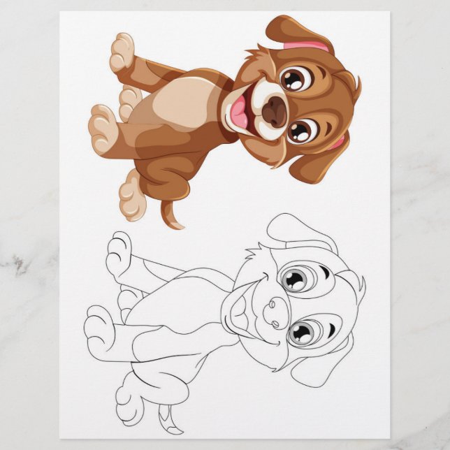 Cute dog  coloring page (Front)