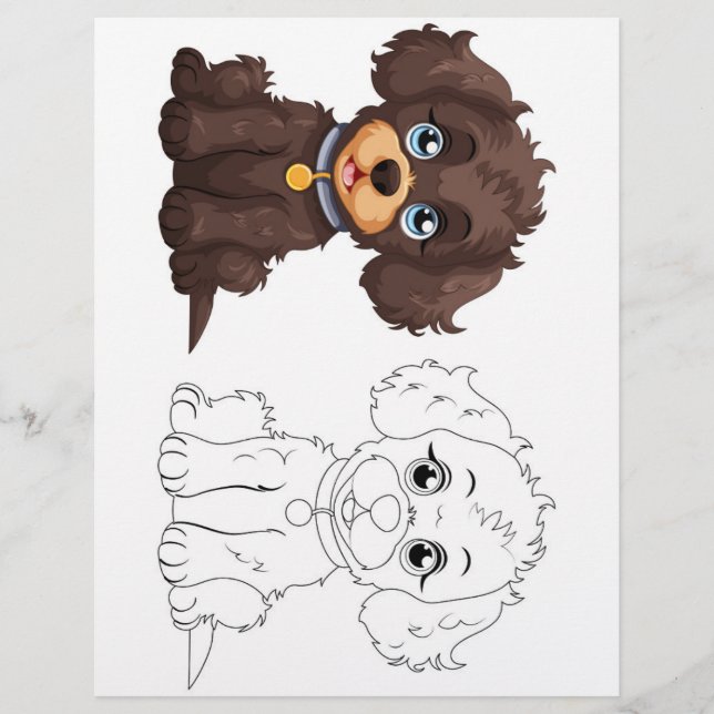Cute dog coloring page (Front)