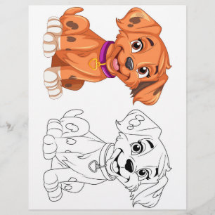 Cute dog coloring page