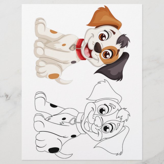 Cute dog coloring page  (Front)