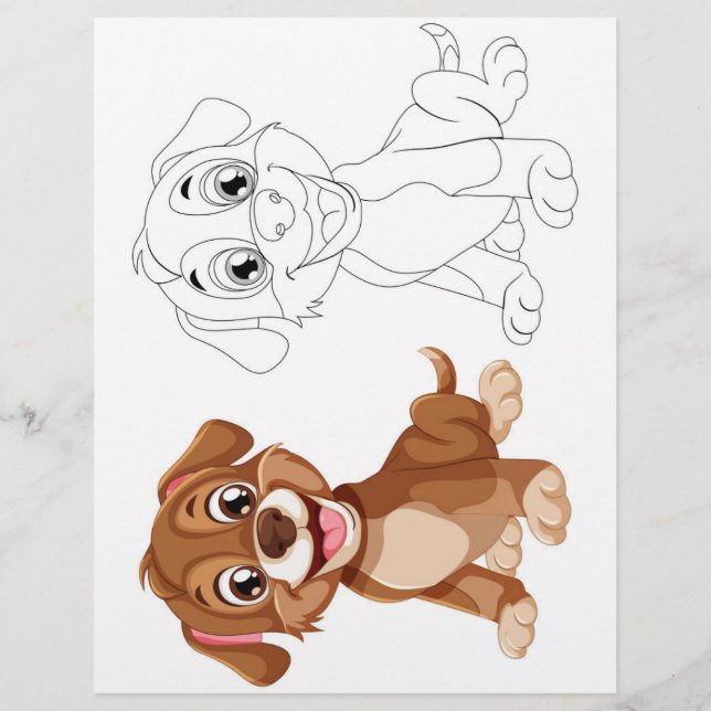 Cute dog  coloring page (Front)