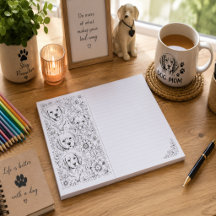 Cute Dog Coloring & Writing Paper Pad