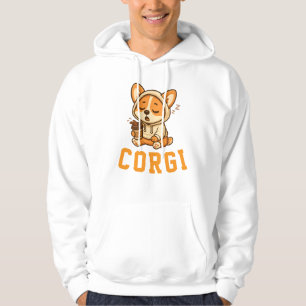 Cute Dog Corgi Coffee Unisex Man Woman Clothes Hoodie