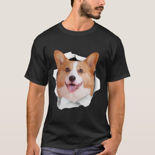 Cute Dog Crack Sweet Funny Corgi Doglover  T_Shirt