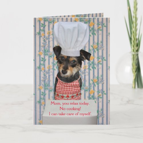 Cute Dog Customizable Mothers Day No Cooking Card