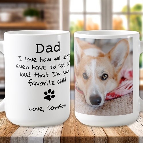 Cute Dog Dad Custom Pet Photo Fathers Day  Coffee Mug