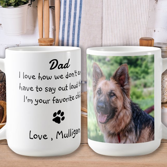 Cute Dog Dad- Funny Father's Day - Dog Photo Humor Coffee Mug (Creator Uploaded)