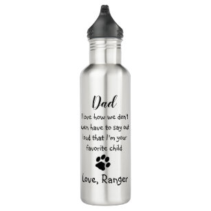 Cute Dog Dad- Funny Father's Day Joke - Dog Humor Stainless Steel Water Bottle