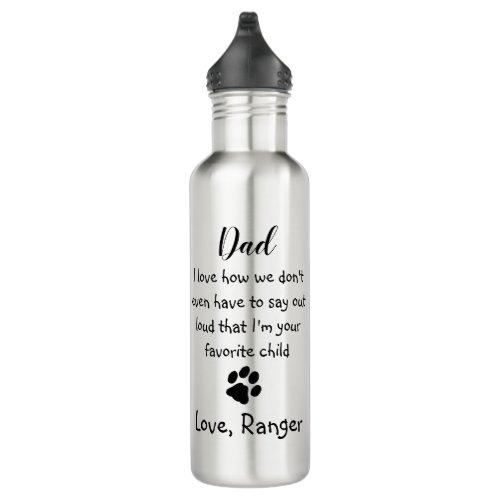 Cute Dog Dad_ Funny Fathers Day Joke _ Dog Humor Stainless Steel Water Bottle