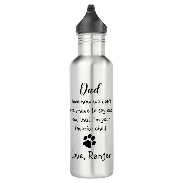 Cute Dog Dad- Funny Father's Day Joke - Dog Humor Stainless Steel Water Bottle (Right)