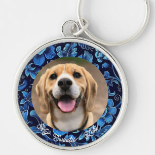 Cute Dog Dad Gifts Personalized Pet Photo Keychain