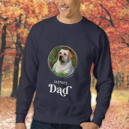 Cute Dog DAD Personalized Retro Pet Photo Sweatshirt
