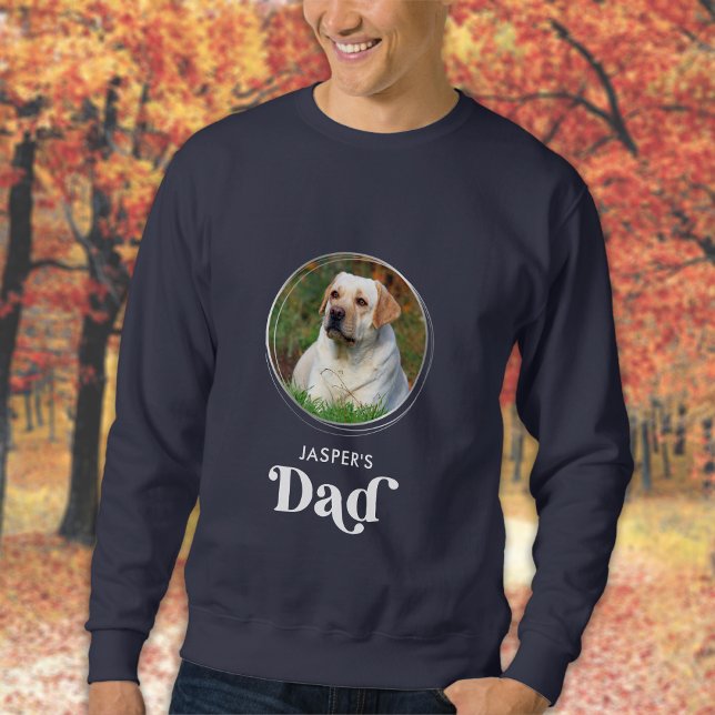 Cute Dog DAD Personalized Retro Pet Photo Sweatshirt (Creator Uploaded)