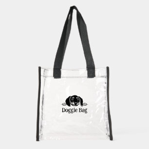 Cute Dog Design Clear Stadium Tote Bag