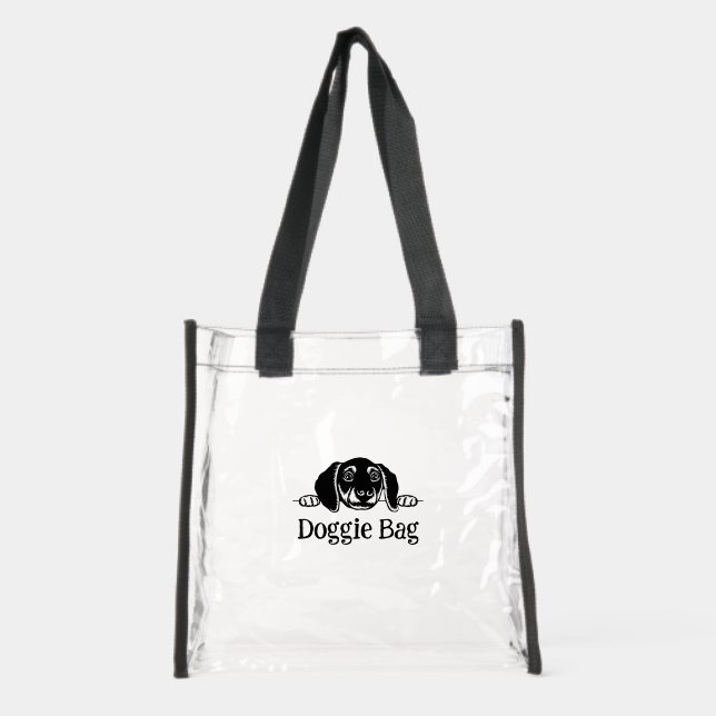 Cute Dog Design Clear Stadium Tote Bag (Front)