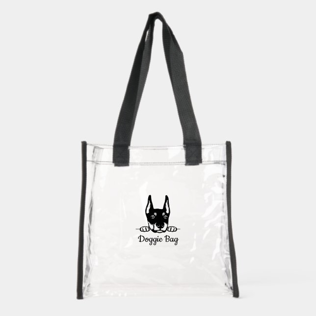 Cute Dog Design Clear Stadium Tote Bag (Front)