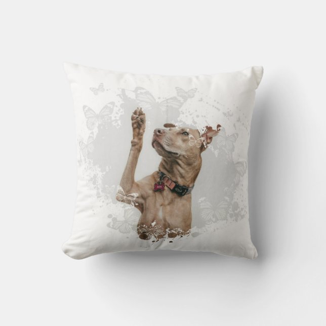 Cute Dog Design Throw Pillow (Front)