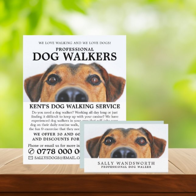 Cute Dog,  Dog Walker Service Business Card (Creator Uploaded)