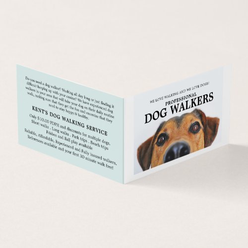 Cute Dog Dog Walker Service Detailed Business Card