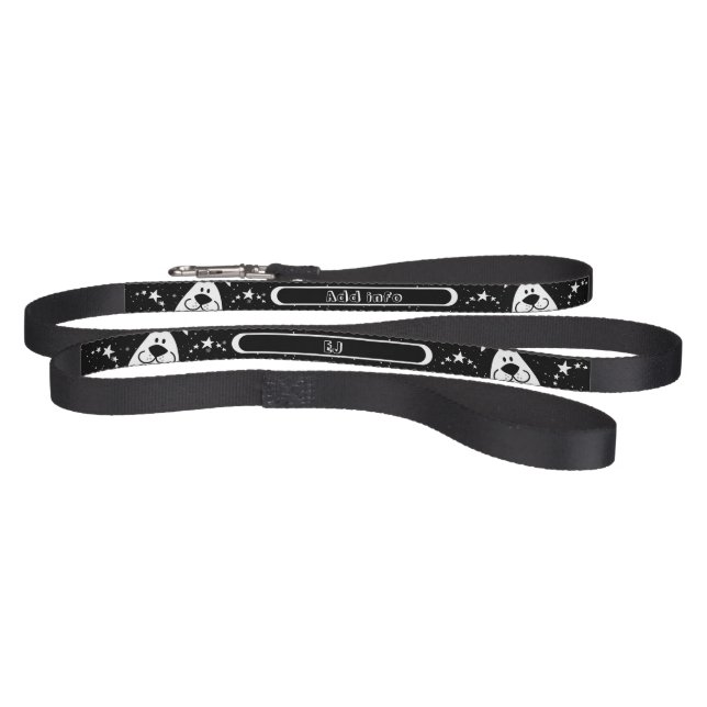Cute Dog Doodle Design and Custom Text Pet Leash (Full)