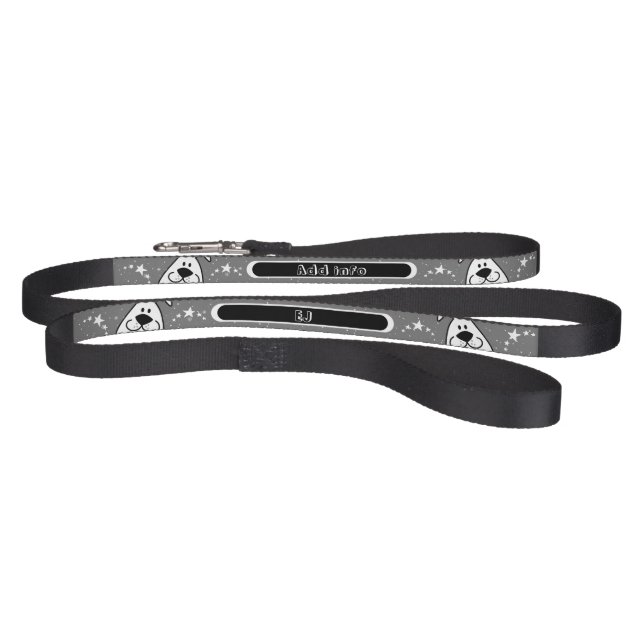 Cute Dog Doodle Design and Custom Text Pet Leash (Full)