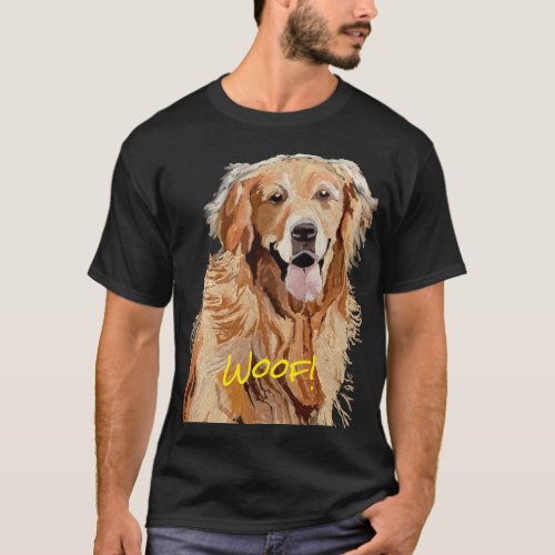 Cute Dog Dreamy Golden Retriever T_Shirt