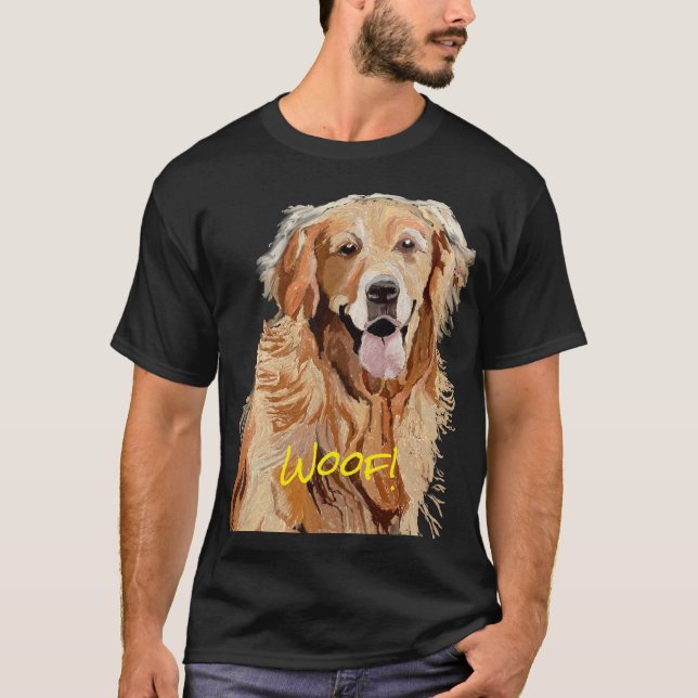 Cute Dog Dreamy Golden Retriever T-Shirt (Front)