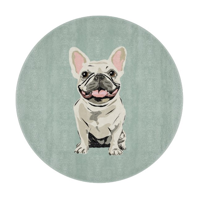 Cute Dog, Dusty Blue Cutting Board (Front)