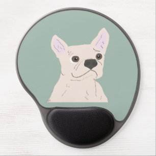 Cute Dog, Dusty Blue Gel Mouse Pad