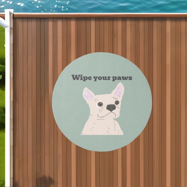 Cute Dog, Dusty Blue Outdoor Rug (Insitu (Outdoor 1))