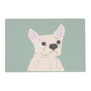 Cute Dog, Dusty Blue Placemat