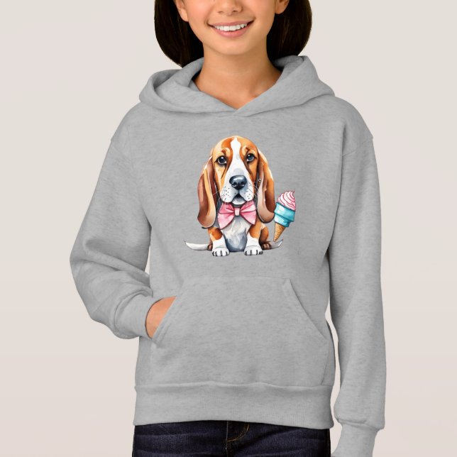 Cute dog eating ice cream  hoodie (Front)