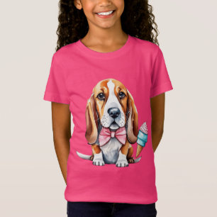 Cute dog eating ice cream  T-Shirt