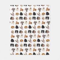 Cute Dog Face Illustration Pattern