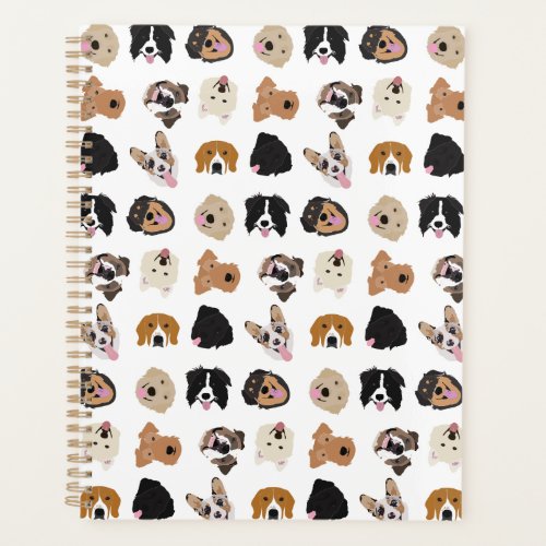 Cute Dog Face Illustration Pattern Planner