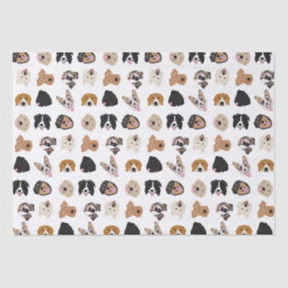Cute Dog Face Illustration Pattern Tissue Paper