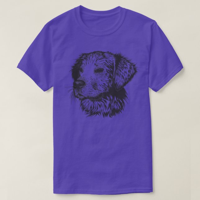 Cute Dog Face Illustration T-Shirt (Design Front)
