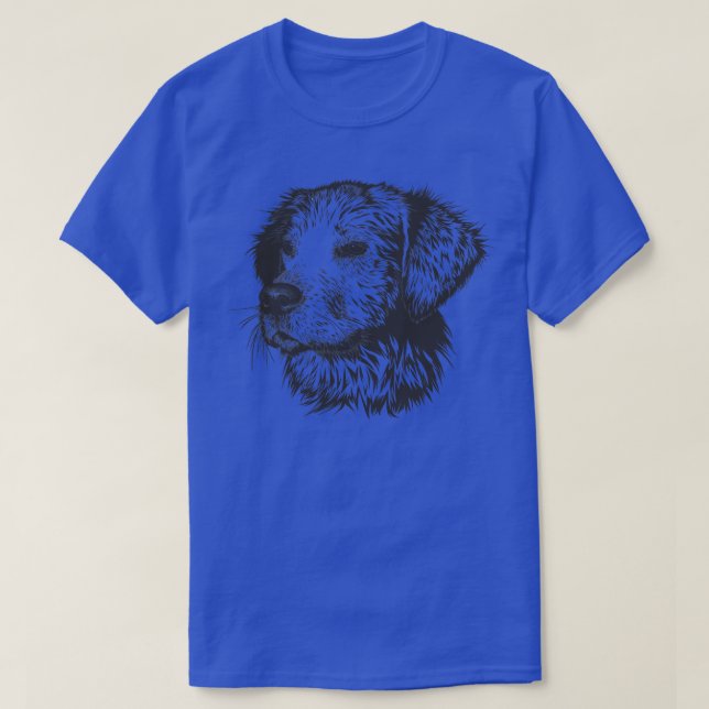 Cute Dog Face Illustration T-Shirt (Design Front)