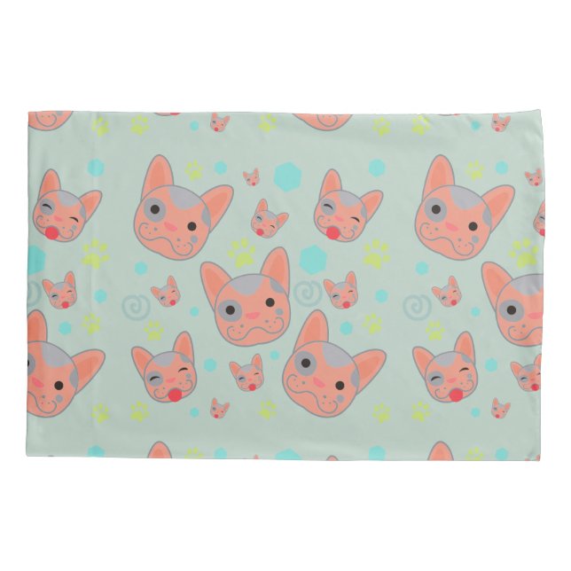 Cute Dog Face Pattern - Pillowcase (Back)