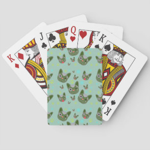 Cute Dog Face Pattern - Playing Cards