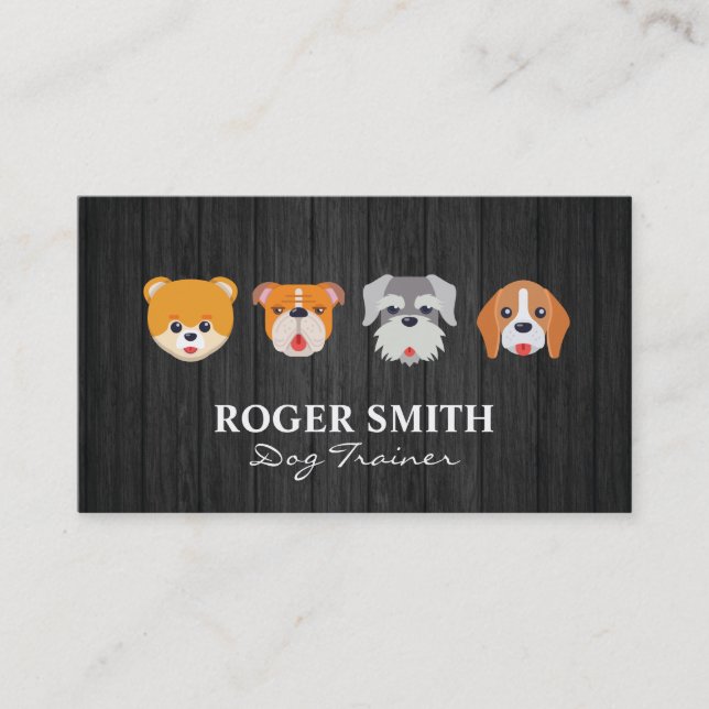 Cute Dog Faces Business Card (Front)