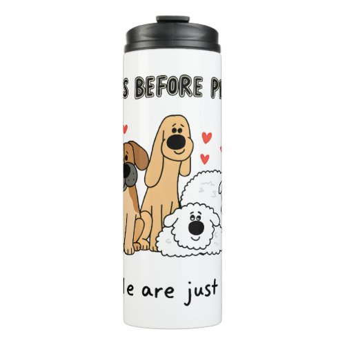 Cute Dog Family Group for Dog Moms and Pet Lovers Thermal Tumbler