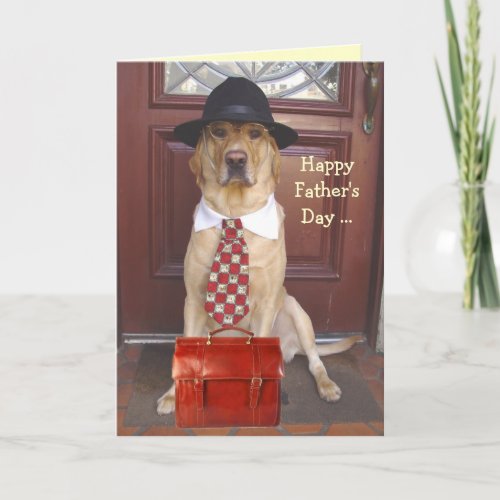 Cute Dog Fathers Day for Businessman Card