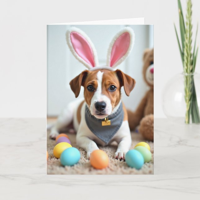 Cute Dog Festive Holiday Card (Front)