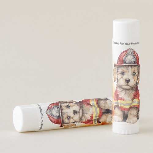 Cute Dog Fireman Suit Firefighter in Training  Lip Balm