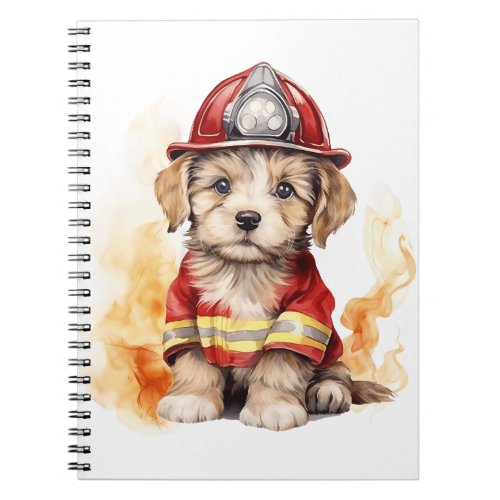 Cute Dog Fireman Suit Firefighter in Training  Notebook