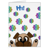 Cute Dog Flowers Blank Card (Front)