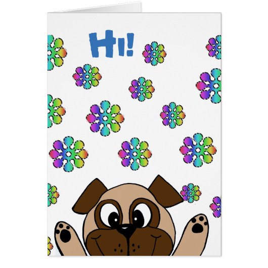 Cute Dog Flowers Blank Card (Front)